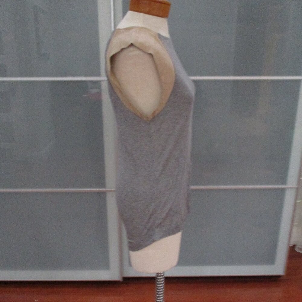 AllSaints Gray "Alienor Tank" Leather Shoulders - Picture 4 of 7